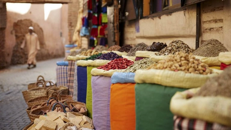Scenic route between Fes and Marrakech, showcasing the diverse Moroccan landscapes and traditional architecture