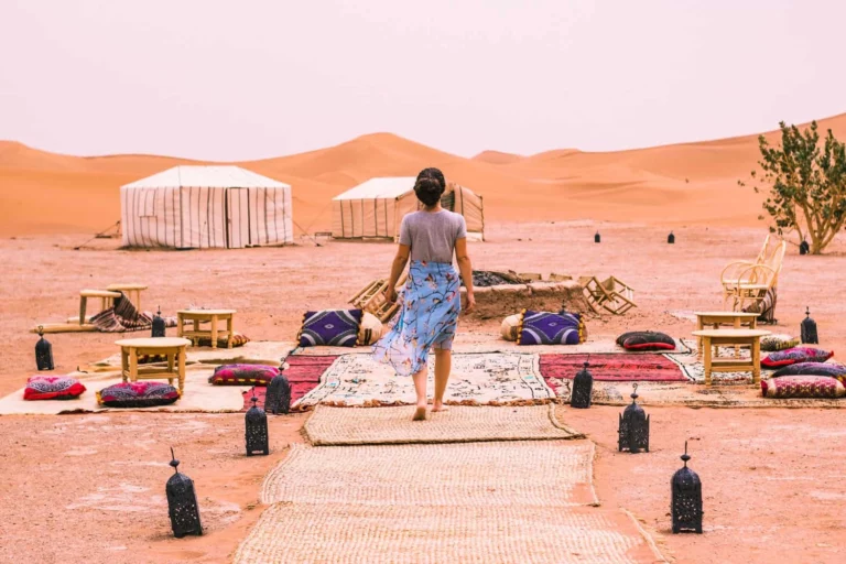 Indulge in the Magic of Morocco: 4-Day Desert Expedition from Marrakech to Merzouga from the bustling streets of Marrakech to the serene beauty of the Sahara Desert in Merzouga. Let the rhythm of the desert guide you as you explore ancient kasbahs, traverse the mesmerizing Atlas Mountains, and experience the warmth of Berber hospitality. This immersive expedition promises an unforgettable blend of cultural discovery, natural wonders, and the allure of the Sahara. let's start the tours of Morocco desert tour in 4 days Indulge in the Magic of Morocco