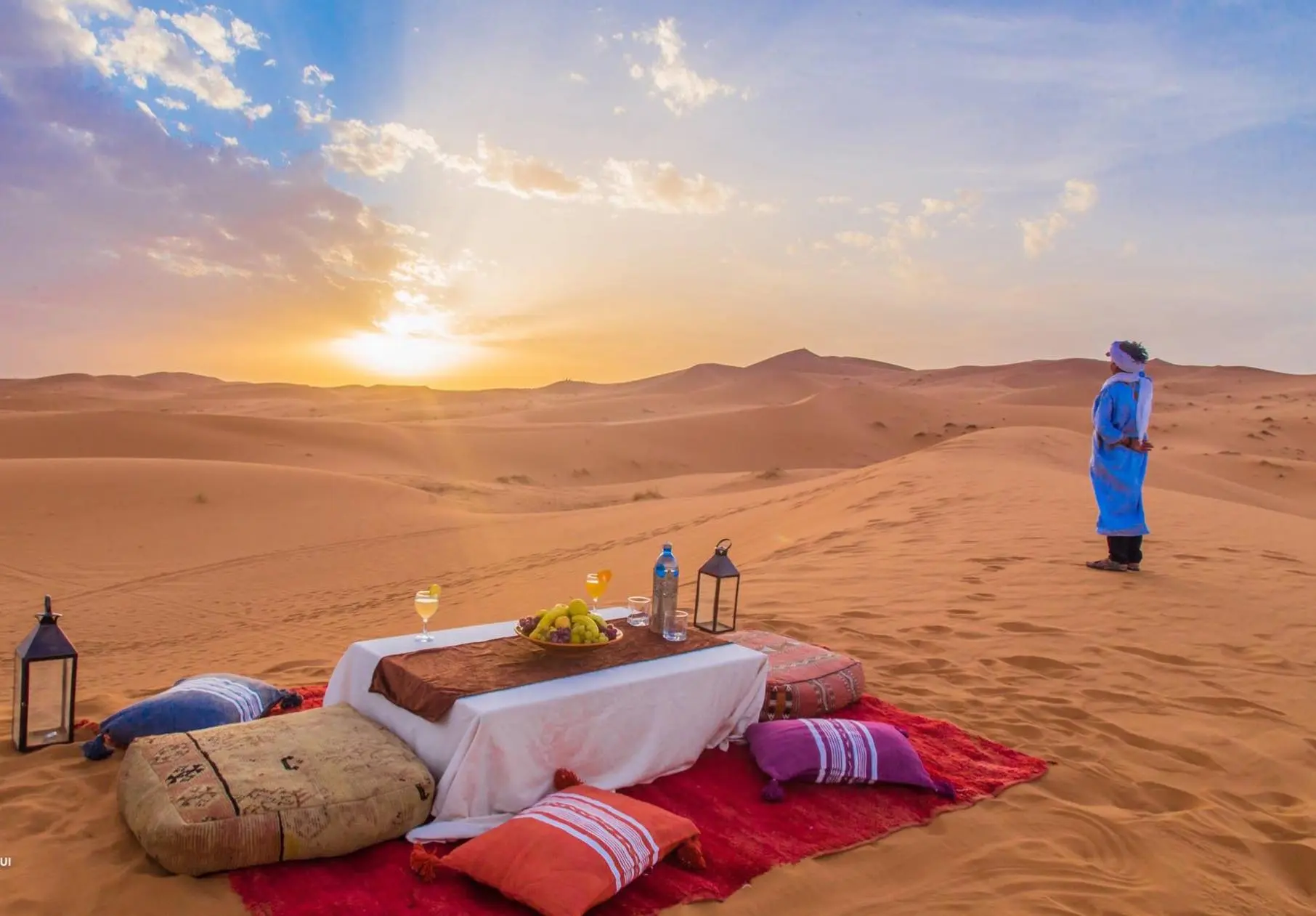 Sunrise over the Erg Chebbi dunes in Merzouga