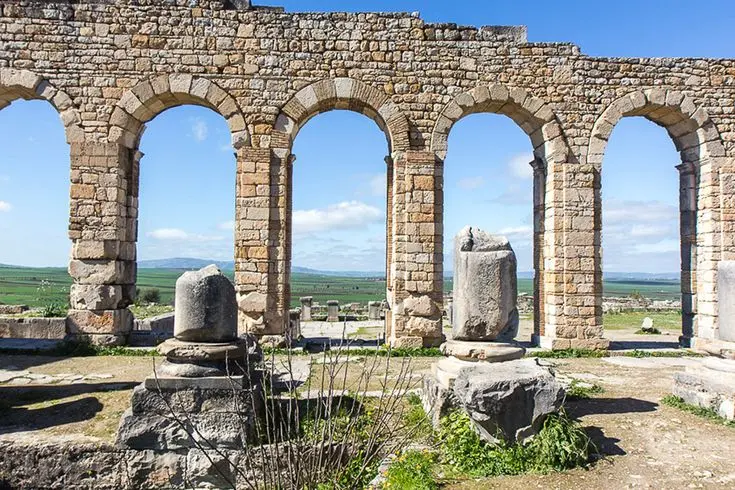 Volubilis Roman ruins UNESCO heritage near Fes Morocco