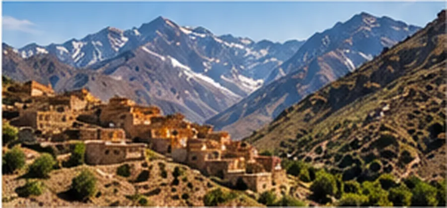 High Atlas Mountains and villages near Marrakech